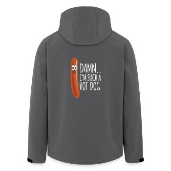 Hot Dog - heißer Hund - Geschenk - Recycelte Männer Softshell-Jacke von Stanley/Stella - Anthrazit - Hinten - AI Model Male 185 light (185cm)