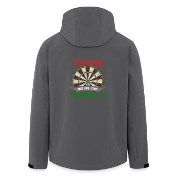 Dart - Dartboard - Geschenk - Recycelte Männer Softshell-Jacke von Stanley/Stella - Anthrazit - Hinten - AI Model Male 185 light (185cm)