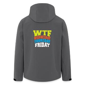 WTF Mittwoch Donnerstag Freitag - Recycelte Männer Softshell-Jacke von Stanley/Stella - Anthrazit - Hinten - AI Model Male 185 light (185cm)