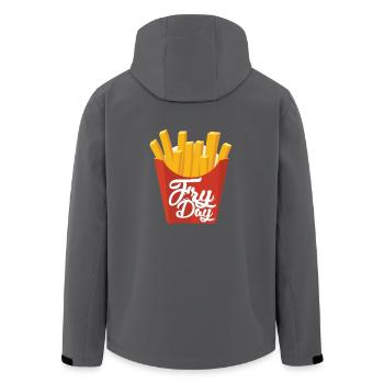 Fryday Fries Pommes - Recycelte Männer Softshell-Jacke von Stanley/Stella - Anthrazit - Hinten - AI Model Male 185 light (185cm)