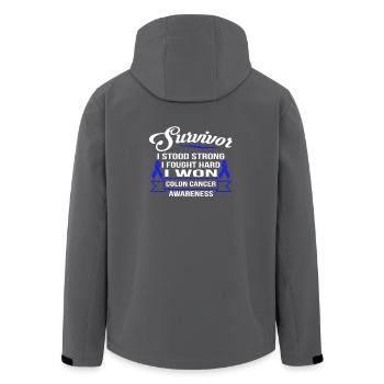 Survivor Colon Cancer Awareness T-shirt - Recycelte Männer Softshell-Jacke von Stanley/Stella - Anthrazit - Hinten - AI Model Male 185 light (185cm)