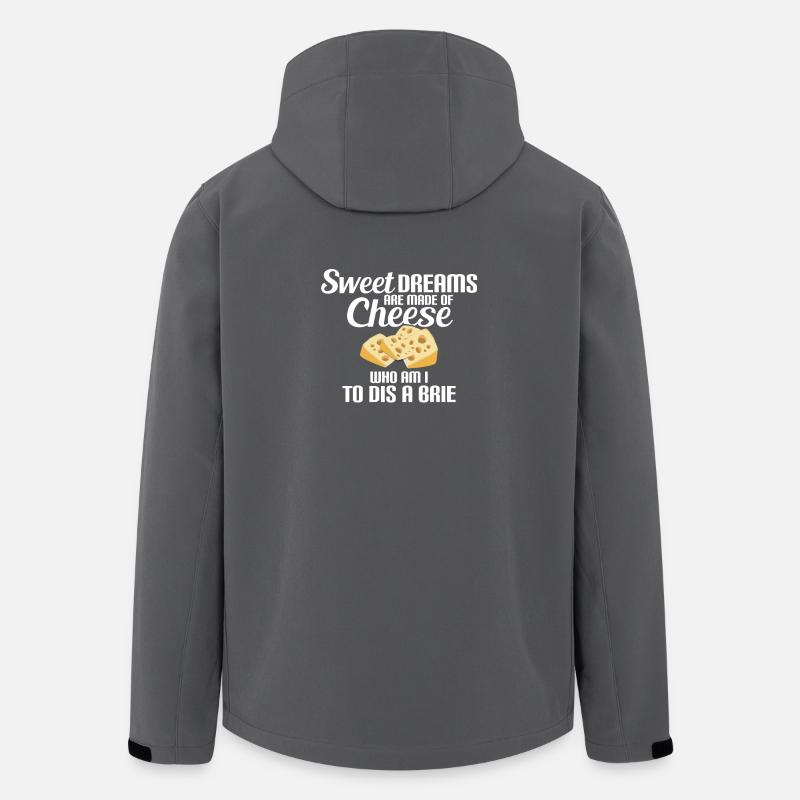 Søde Drømme af Ost, Brie Ost, Drøm, Ost - Stanley/Stella herre softshelljakke i genanvendt polyester - charcoal