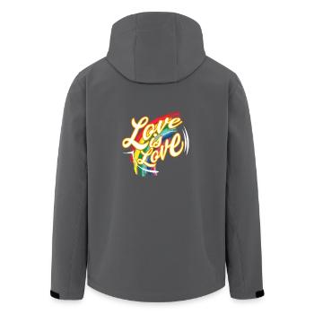 CSD T-Shirt love is love - Recycelte Männer Softshell-Jacke von Stanley/Stella - Anthrazit - Hinten - AI Model Male 185 light (185cm)