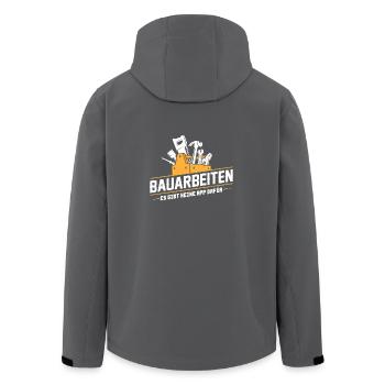 Bauarbeiter · Baustelle · Bagger · Bauarbeiten - Recycelte Männer Softshell-Jacke von Stanley/Stella - Anthrazit - Hinten - AI Model Male 185 light (185cm)