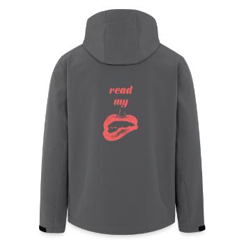 Lippen - Sexy - Kuss - Geschenk - Recycelte Männer Softshell-Jacke von Stanley/Stella - Anthrazit - Hinten - AI Model Male 185 light (185cm)
