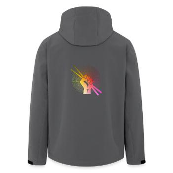 Drumsticks - Drummer Schlagzeuger Musik Band - Recycelte Männer Softshell-Jacke von Stanley/Stella - Anthrazit - Hinten - AI Model Male 185 light (185cm)