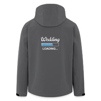 Hochzeit Verlobung Hochzeitsplanung Geschenk - Recycelte Männer Softshell-Jacke von Stanley/Stella - Anthrazit - Hinten - AI Model Male 185 light (185cm)