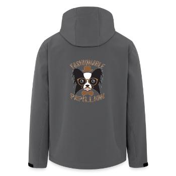 Modischer Hipster Papillion Vintage Lustig - Recycelte Männer Softshell-Jacke von Stanley/Stella - Anthrazit - Hinten - AI Model Male 185 light (185cm)