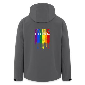 Gay Pride Regenbogenfahne - Recycelte Männer Softshell-Jacke von Stanley/Stella - Anthrazit - Hinten - AI Model Male 185 light (185cm)