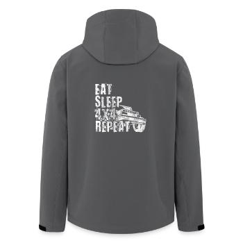 Eat Sleep 4x4 Repeat Geschenk Offroad Offroader - Recycelte Männer Softshell-Jacke von Stanley/Stella - Anthrazit - Hinten - AI Model Male 185 light (185cm)