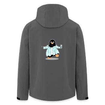 Pinguin comic Wissenschaftler Chemie Biologie - Recycelte Männer Softshell-Jacke von Stanley/Stella - Anthrazit - Hinten - AI Model Male 185 light (185cm)