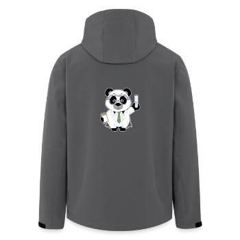 Panda comic Wissenschaftler Chemie Biologie - Recycelte Männer Softshell-Jacke von Stanley/Stella - Anthrazit - Hinten - AI Model Male 185 light (185cm)