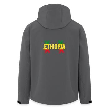 Äthiopien Flagge Mode - Recycelte Männer Softshell-Jacke von Stanley/Stella - Anthrazit - Hinten - AI Model Male 185 light (185cm)