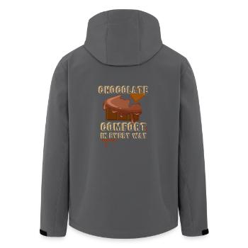Schokolade - Trost - naschen - lecker - Schoko - Recycelte Männer Softshell-Jacke von Stanley/Stella - Anthrazit - Hinten - AI Model Male 185 light (185cm)