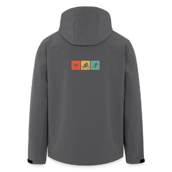 Triathlon Triathlet Symbole Retro Geschenk Laufen - Recycelte Männer Softshell-Jacke von Stanley/Stella - Anthrazit - Hinten - AI Model Male 185 light (185cm)