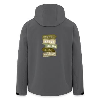 Outdoor Wegweiser Berg Abenteuer Erlebnis Geschenk - Recycelte Männer Softshell-Jacke von Stanley/Stella - Anthrazit - Hinten - AI Model Male 185 light (185cm)