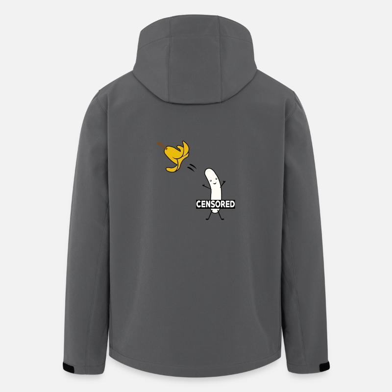 STRIPTEASE BANANA FUNNY COMIC - Men’s Recycled Softshell Jacket by Stanley/Stella - anthracite