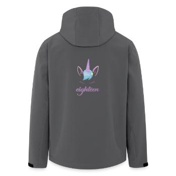 Einhorn 18. Geburtstag Party - Achtzehn Jahre - Recycelte Männer Softshell-Jacke von Stanley/Stella - Anthrazit - Hinten - AI Model Male 185 light (185cm)