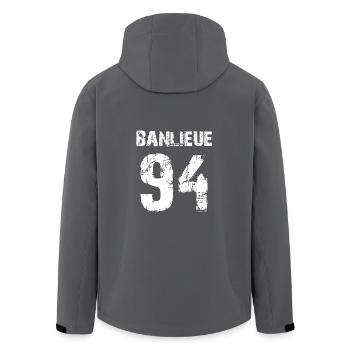 banlieue 94 - Recycelte Männer Softshell-Jacke von Stanley/Stella - Anthrazit - Hinten - AI Model Male 185 light (185cm)