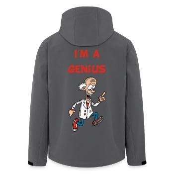 Ich bin ein Genie (Englisch) - Recycelte Männer Softshell-Jacke von Stanley/Stella - Anthrazit - Hinten - AI Model Male 185 light (185cm)