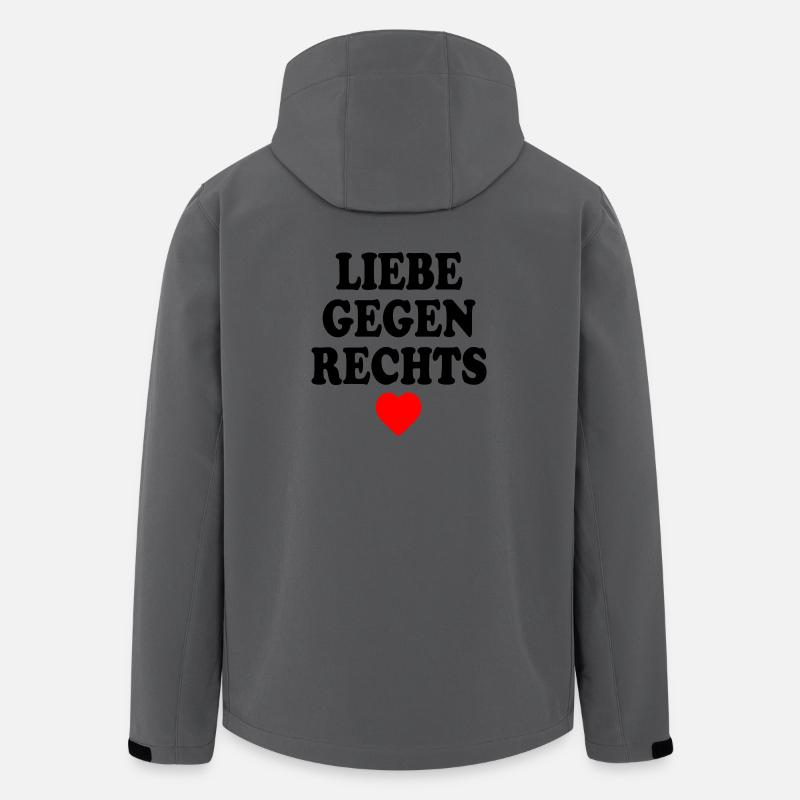 Liebe gegen rechts - Recycelte Männer Softshell-Jacke von Stanley/Stella - Anthrazit