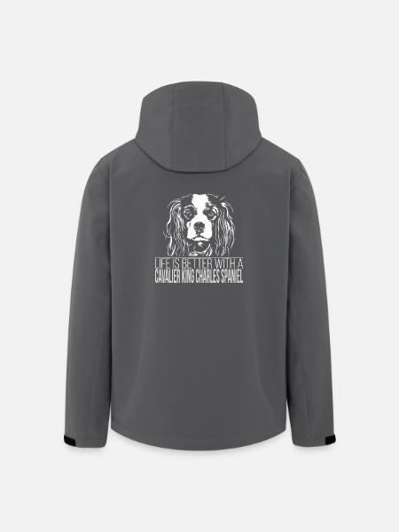 CAVALIER KING CHARLES SPANIEL life better Wilsigns - Recycelte Männer Softshell-Jacke von Stanley/Stella - Anthrazit