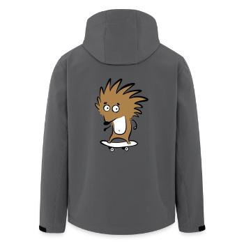 Skate-Igel "Knut H. Heckmann" - Recycelte Männer Softshell-Jacke von Stanley/Stella - Anthrazit - Hinten - AI Model Male 185 light (185cm)
