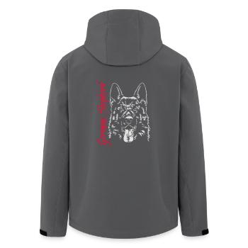GERMAN SHEPHERD dog Hund Hunde Wilsigns - Recycelte Männer Softshell-Jacke von Stanley/Stella - Anthrazit - Hinten - AI Model Male 185 light (185cm)