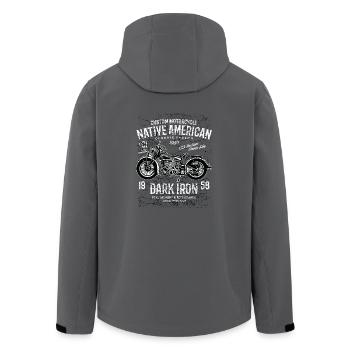 Dark Iron - Recycelte Männer Softshell-Jacke von Stanley/Stella - Anthrazit - Hinten - AI Model Male 185 light (185cm)