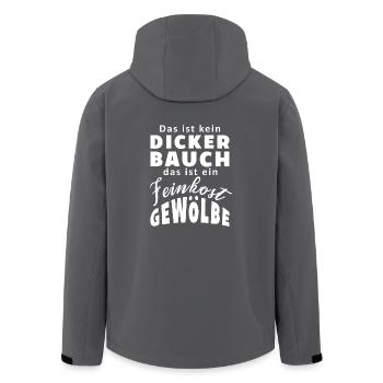 Dicker bauch feinkostgewoelbe fett lustig spruch g - Recycelte Männer Softshell-Jacke von Stanley/Stella - Anthrazit - Hinten - AI Model Male 185 light (185cm)