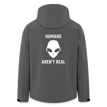 Mensch Außerirdisch Real - Human Alien Real - Recycelte Männer Softshell-Jacke von Stanley/Stella - Anthrazit - Hinten - AI Model Male 185 light (185cm)