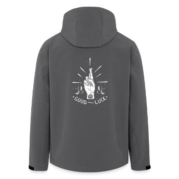 Glückspringer - Prüfungen - Glücks Design - Recycelte Männer Softshell-Jacke von Stanley/Stella - Anthrazit - Hinten - AI Model Male 185 light (185cm)