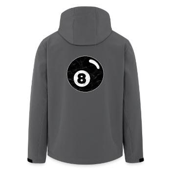 Billard Billardkugel schwarz acht eight Vintage - Recycelte Männer Softshell-Jacke von Stanley/Stella - Anthrazit - Hinten - AI Model Male 185 light (185cm)