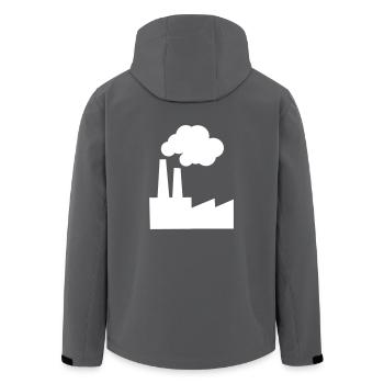 Rauchende Fabrik - Recycelte Männer Softshell-Jacke von Stanley/Stella - Anthrazit - Hinten - AI Model Male 185 light (185cm)