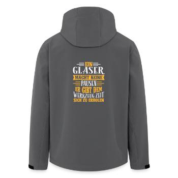 Glaser Beruf - Geschenk - Recycelte Männer Softshell-Jacke von Stanley/Stella - Anthrazit - Hinten - AI Model Male 185 light (185cm)