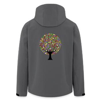 Lebensmittel Baum mit Obst - Recycelte Männer Softshell-Jacke von Stanley/Stella - Anthrazit - Hinten - AI Model Male 185 light (185cm)