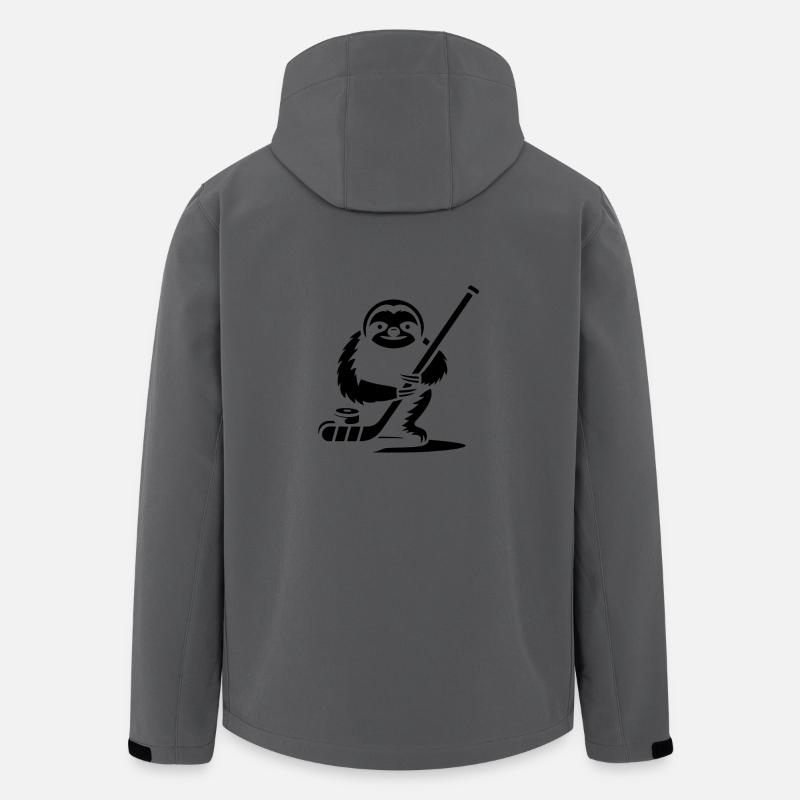 Faultier Eishockey Silhouette - Recycelte Männer Softshell-Jacke von Stanley/Stella - Anthrazit