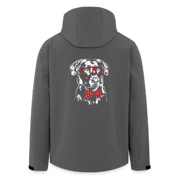 BEAUCERON Brille Fliege Hunde Hund Wilsigns - Recycelte Männer Softshell-Jacke von Stanley/Stella - Anthrazit - Hinten - AI Model Male 185 light (185cm)