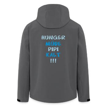 HUNGER MÜDE PIPI KALT - Recycelte Männer Softshell-Jacke von Stanley/Stella - Anthrazit - Hinten - AI Model Male 185 light (185cm)