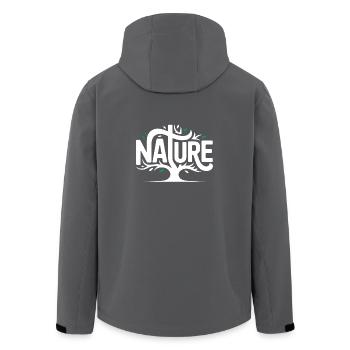 Natur - Coo Tree Logo - Recycelte Männer Softshell-Jacke von Stanley/Stella - Anthrazit - Hinten - AI Model Male 185 light (185cm)