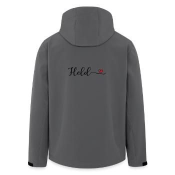 Held im Herz - Recycelte Männer Softshell-Jacke von Stanley/Stella - Anthrazit - Hinten - AI Model Male 185 light (185cm)