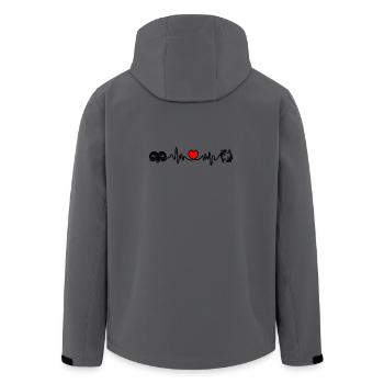 Herzfrequenz Kardio Widder Fische - Recycelte Männer Softshell-Jacke von Stanley/Stella - Anthrazit - Hinten - AI Model Male 185 light (185cm)