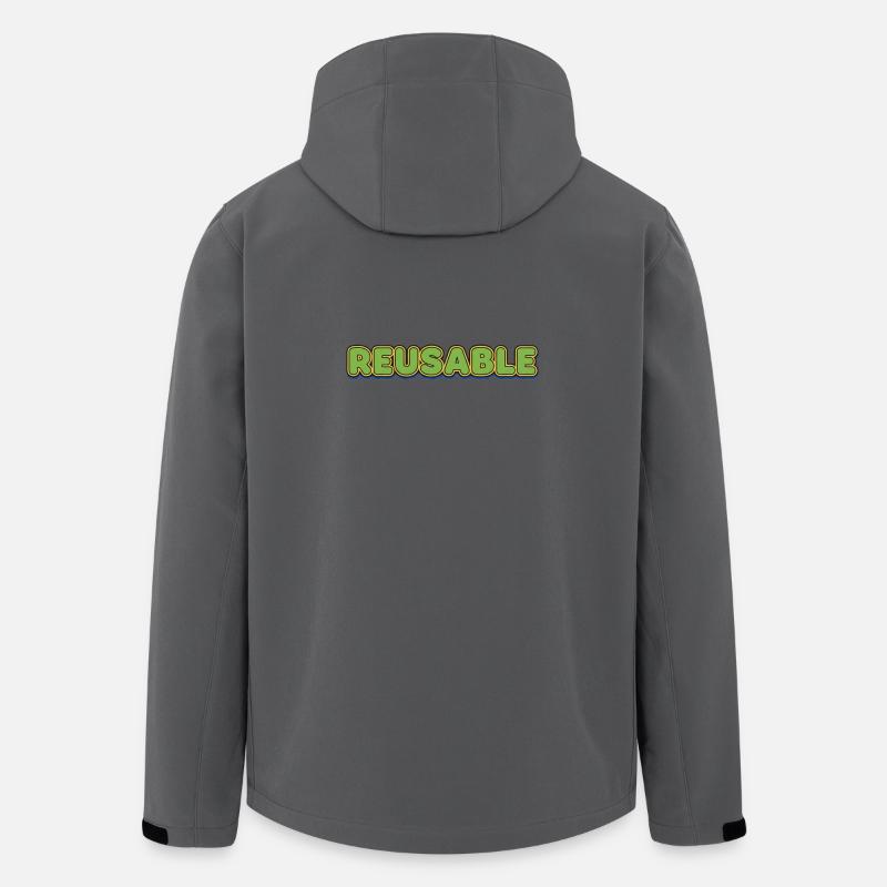 Wiederverwendbar Bubble Schriftzug - Recycelte Männer Softshell-Jacke von Stanley/Stella - Anthrazit