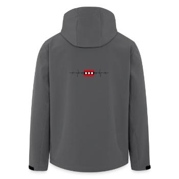 Amsterdam Flagge Herzschlag - Recycelte Männer Softshell-Jacke von Stanley/Stella - Anthrazit - Hinten - AI Model Male 185 light (185cm)
