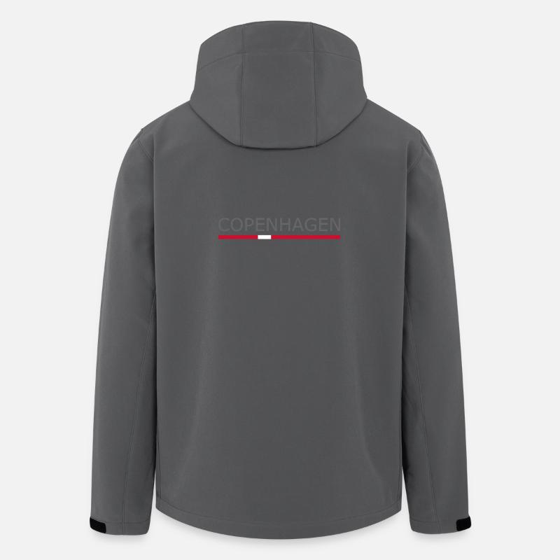 Copenhague - Kopenhague - Drapeau du Danemark - Dänemark - Veste softshell homme en polyester recyclé Stanley/Stella - charbon