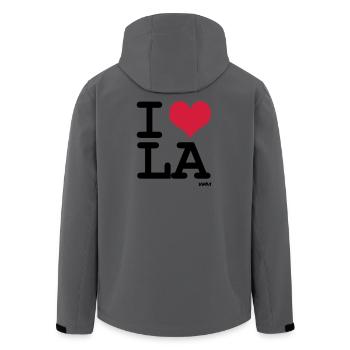 i love la - los angeles by wam - Recycelte Männer Softshell-Jacke von Stanley/Stella - Anthrazit - Hinten - AI Model Male 185 light (185cm)