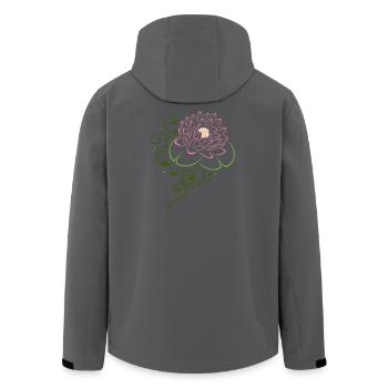 Lotus flower with water lily leaves. lotus. - Men’s Recycled Softshell Jacket by Stanley/Stella - anthracite - Back - AI Model Male 185 light (185cm)