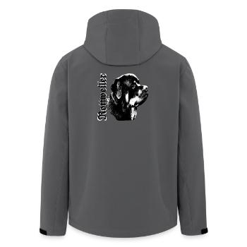 Rottweiler,Hundekopf,Kampfhund,Hundebesitzer, - Recycelte Männer Softshell-Jacke von Stanley/Stella - Anthrazit - Hinten - AI Model Male 185 light (185cm)