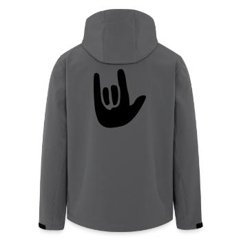 Metal hand - Men’s Recycled Softshell Jacket by Stanley/Stella - anthracite - Back - AI Model Male 185 light (185cm)