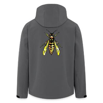 Wespe - Recycelte Männer Softshell-Jacke von Stanley/Stella - Anthrazit - Hinten - AI Model Male 185 light (185cm)